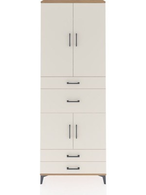 Dienni Arges Dolap 4 Raflı 4 Çekmeceli 4 Kapaklı 88X30X243 Çam-Aytaşı