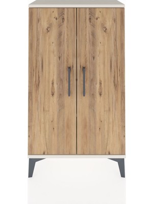 Dienni Arges Komodin 2 Raflı 2 Kapaklı 60X30X106 Aytaşı-Çam