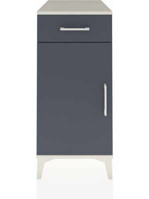 Dienni Kronos Komodin 2 Raflı Tek Çekmeceli Tek Kapaklı 44X59X96 Aytaşı-Antrasit