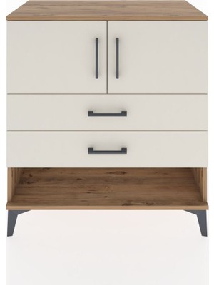 Dienni Hyperion Şifonyer Tek Raflı 2 Çekmeceli 2 Kapaklı 88X44X96 Çam-Aytaşı