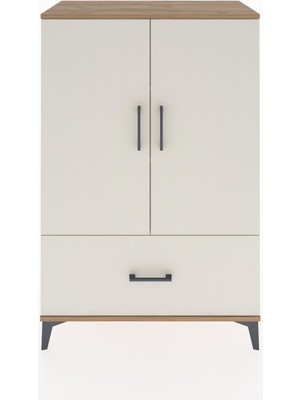 Dienni Hyperion Dolap 3 Raflı Tek Çekmeceli 2 Kapaklı 88X44X134 Çam-Aytaşı