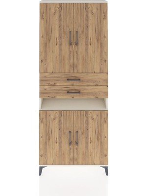 Dienni Arges Dolap 5 Raflı 2 Çekmeceli 4 Kapaklı 88X30X221 Aytaşı-Çam