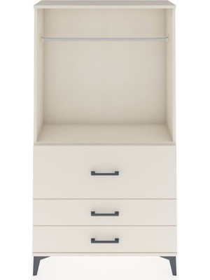 Dienni Arges Dolap Tek Raflı 3 Çekmeceli Tek Askılı 88X30X163 Aytaşı-Aytaşı