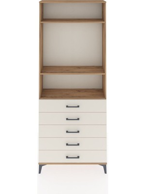 Dienni Arges Dolap 3 Raflı 5 Çekmeceli 88X30X221 Çam-Aytaşı