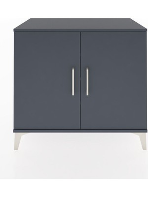 Dienni Hyperion Şifonyer 3 Raflı 2 Kapaklı 88X44X80 Antrasit-Antrasit