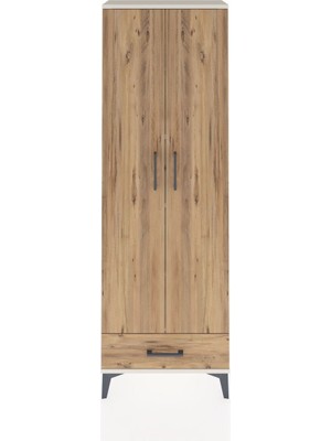 Dienni Arges Dolap 5 Raflı Tek Çekmeceli 2 Kapaklı 60X30X182 Aytaşı-Çam