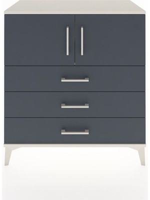 Dienni Hyperion Şifonyer 2 Raflı 3 Çekmeceli 2 Kapaklı 88X44X96 Aytaşı-Antrasit