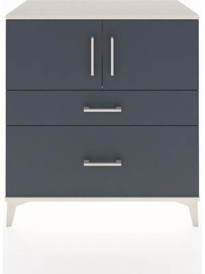 Dienni Hyperion Şifonyer 2 Raflı 2 Çekmeceli 2 Kapaklı 88X44X96 Aytaşı-Antrasit