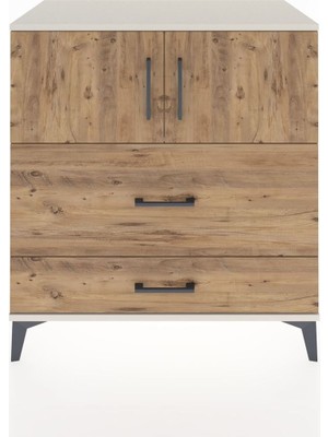 Dienni Hyperion Şifonyer Tek Raflı 2 Çekmeceli 2 Kapaklı 88X44X96 Aytaşı-Çam