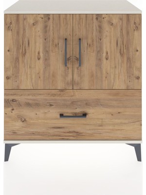 Dienni Hyperion Şifonyer Tek Raflı Tek Çekmeceli 2 Kapaklı 88X44X96 Aytaşı-Çam