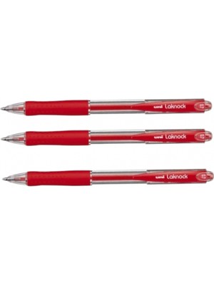 Uniball Laknock Fine ( 0.7 ) Mekanik Tükenmez Kalem Kırmızı ( 3 Adet)