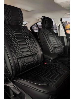 Startcar Volkswagen Golf 6 Deri Oto Koltuk Kılıfı Ön Arka Takım Siyah Royal Serisi Scr