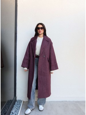 Esra Helvacı Balıksırtı Desen Cepli Uzun Kaban