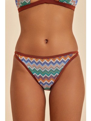 Amarelle Hawaii Mocha Zikzak Desenli Slip Bikini Alt