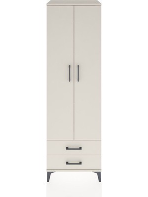 Dienni Hyperion Dolap 2 Raflı 2 Çekmeceli Tek Askılı 60X44X195 Aytaşı-Aytaşı