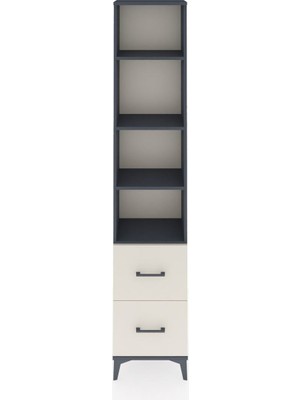 Dienni Arges Dolap 4 Raflı 2 Çekmeceli 44X30X221 Antrasit-Aytaşı