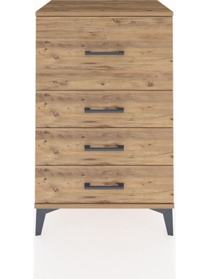 Dienni Hyperion Komodin 4 Çekmeceli 60X44X96 Çam-Çam