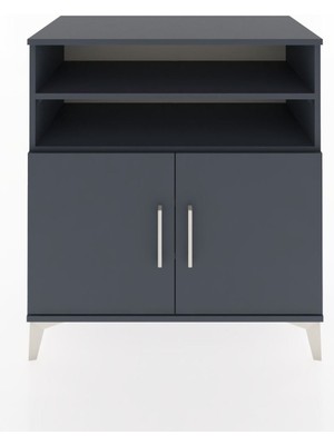 Dienni Hyperion Şifonyer 4 Raflı 2 Kapaklı 88X44X96 Antrasit-Antrasit