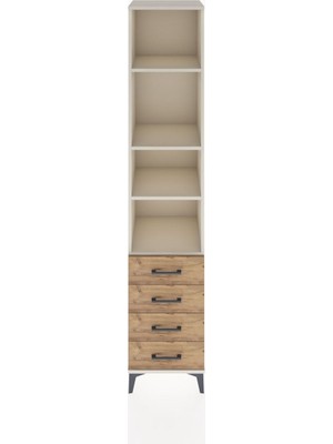 Dienni Hyperion Dolap 4 Raflı 4 Çekmeceli 44X44X221 Aytaşı-Çam