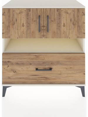 Dienni Hyperion Şifonyer 3 Raflı Tek Çekmeceli 2 Kapaklı 88X44X96 Aytaşı-Çam