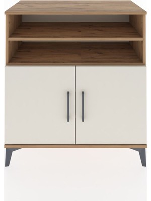 Dienni Hyperion Şifonyer 4 Raflı 2 Kapaklı 88X44X96 Çam-Aytaşı