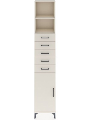 Dienni Hyperion Dolap 3 Raflı 5 Çekmeceli Tek Kapaklı 44X44X243 Aytaşı-Aytaşı