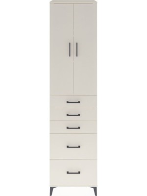 Dienni Hyperion Dolap 3 Raflı 5 Çekmeceli 2 Kapaklı 60X44X243 Aytaşı-Aytaşı