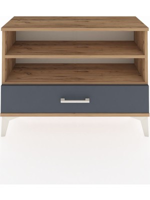 Dienni Arges Şifonyer 2 Raflı Tek Çekmeceli 88X30X64 Çam-Antrasit