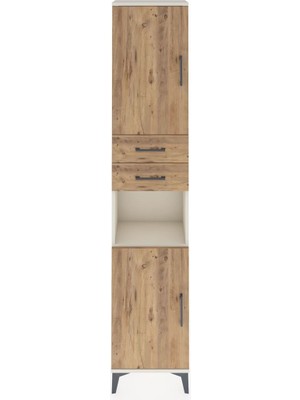 Dienni Arges Dolap 4 Raflı 2 Çekmeceli 2 Kapaklı 44X30X221 Aytaşı-Çam
