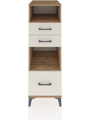 Dienni Kronos Dolap 2 Raflı 3 Çekmeceli 44X59X134 Çam-Aytaşı