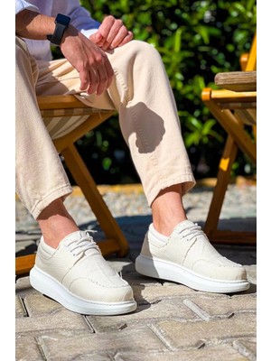 Khi-Zai KB-042  Kuback Bağcıklı Beyaz Günlük Erkek Ayakkabı