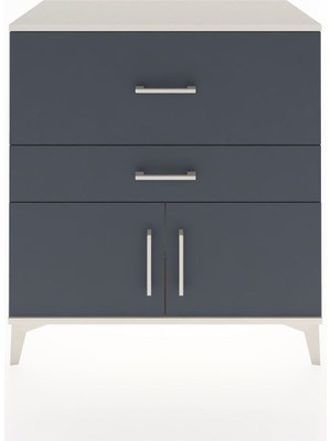 Dienni Hyperion Şifonyer Tek Raflı 2 Çekmeceli 2 Kapaklı 88X44X96 Aytaşı-Antrasit