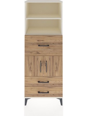 Dienni Hyperion Dolap 3 Raflı 3 Çekmeceli 2 Kapaklı 60X44X163 Aytaşı-Çam