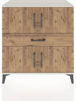 Dienni Hyperion Şifonyer Tek Raflı Tek Çekmeceli 4 Kapaklı 88X44X96 Aytaşı-Çam