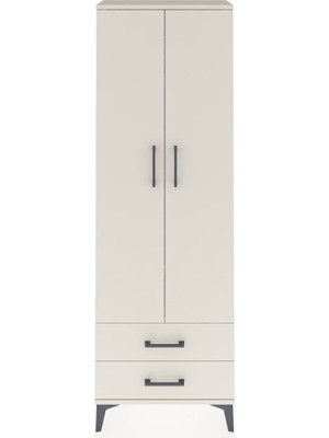 Dienni Arges Dolap 2 Raflı 2 Çekmeceli Tek Askılı 60X30X182 Aytaşı-Aytaşı