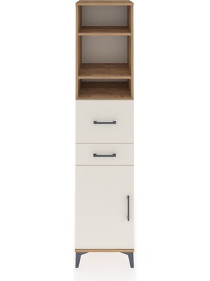 Dienni Hyperion Dolap 4 Raflı 2 Çekmeceli Tek Kapaklı 44X44X195 Çam-Aytaşı