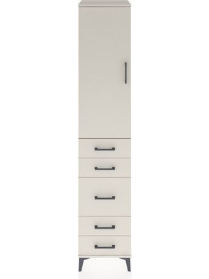 Dienni Hyperion Dolap 3 Raflı 5 Çekmeceli Tek Kapaklı 44X44X221 Aytaşı-Aytaşı