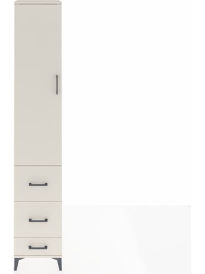 Dienni Hyperion Dolap 4 Raflı 3 Çekmeceli Tek Kapaklı 44X44X243 Aytaşı-Aytaşı
