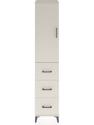 Dienni Hyperion Dolap 3 Raflı 3 Çekmeceli Tek Kapaklı 44X44X221 Aytaşı-Aytaşı
