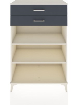 Dienni Hyperion Dolap 2 Raflı 2 Çekmeceli 88X44X134 Aytaşı-Antrasit