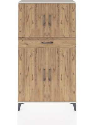 Dienni Arges Dolap 3 Raflı Tek Çekmeceli 4 Kapaklı 88X30X163 Aytaşı-Çam