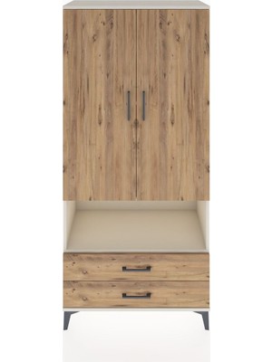 Dienni Hyperion Dolap 5 Raflı 2 Çekmeceli 2 Kapaklı 88X44X195 Aytaşı-Çam