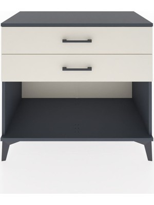 Dienni Hyperion Şifonyer 2 Çekmeceli 88X44X80 Antrasit-Aytaşı