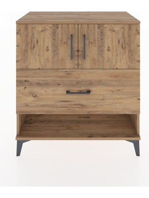 Dienni Hyperion Şifonyer 2 Raflı Tek Çekmeceli 2 Kapaklı 88X44X96 Çam-Çam