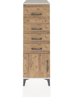 Dienni Kronos Dolap 4 Çekmeceli Tek Kapaklı 44X59X134 Aytaşı-Çam