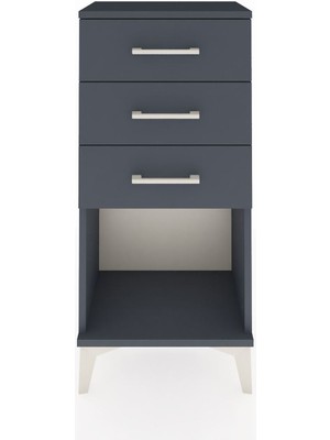 Dienni Arges Komodin 3 Çekmeceli 44X30X96 Antrasit-Antrasit