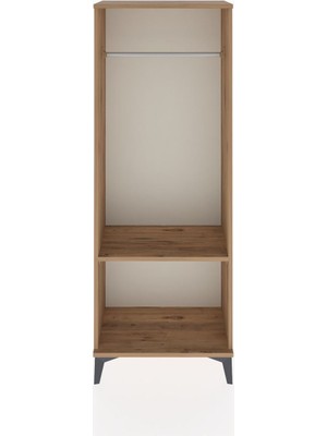 Dienni Arges Dolap Tek Raflı Kapaklı Tek Askılı 60X30X163 Çam-Çam