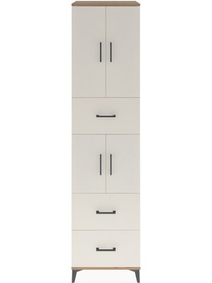 Dienni Hyperion Dolap 3 Raflı 3 Çekmeceli 4 Kapaklı 60X44X243 Çam-Aytaşı