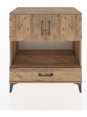 Dienni Hyperion Şifonyer 3 Raflı Tek Çekmeceli 2 Kapaklı 88X44X96 Çam-Çam