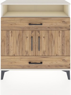 Dienni Arges Şifonyer 3 Raflı 2 Çekmeceli 2 Kapaklı 88X30X96 Aytaşı-Çam